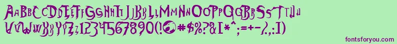 ThundercatsNormal Font – Purple Fonts on Green Background