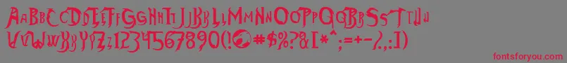 ThundercatsNormal Font – Red Fonts on Gray Background