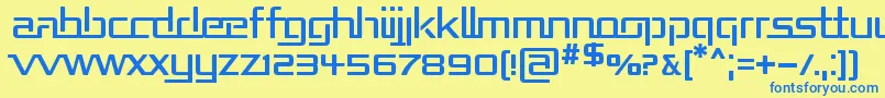 フォントRepub – 青い文字が黄色の背景にあります。