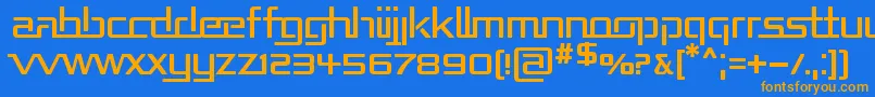 フォントRepub – オレンジ色の文字が青い背景にあります。