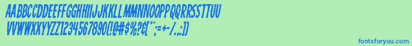 Carnivalcorpsecondital-Schriftart – Blaue Schriften auf grünem Hintergrund