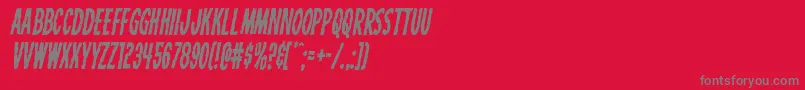 Carnivalcorpsecondital-fontti – harmaat kirjasimet punaisella taustalla