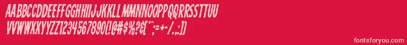 Carnivalcorpsecondital-Schriftart – Rosa Schriften auf rotem Hintergrund
