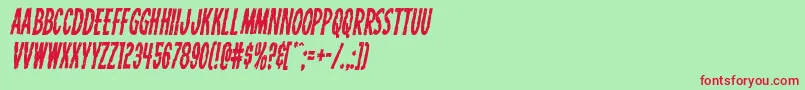 フォントCarnivalcorpsecondital – 赤い文字の緑の背景