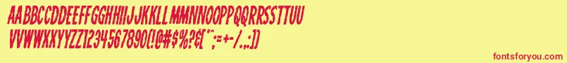 Carnivalcorpsecondital-fontti – punaiset fontit keltaisella taustalla