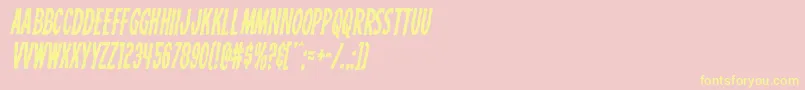 Carnivalcorpsecondital-Schriftart – Gelbe Schriften auf rosa Hintergrund