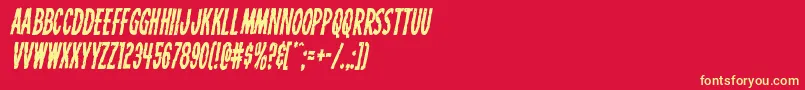 フォントCarnivalcorpsecondital – 黄色の文字、赤い背景