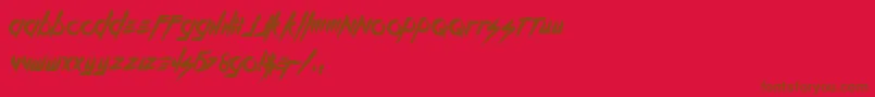 KillTheNoise-fontti – ruskeat fontit punaisella taustalla