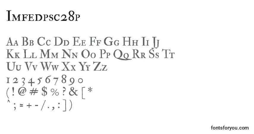 A fonte Imfedpsc28p – alfabeto, números, caracteres especiais