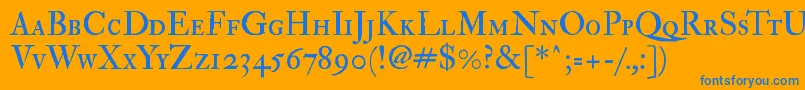 Imfedpsc28p Font – Blue Fonts on Orange Background