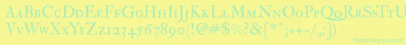 Imfedpsc28p-fontti – vihreät fontit keltaisella taustalla