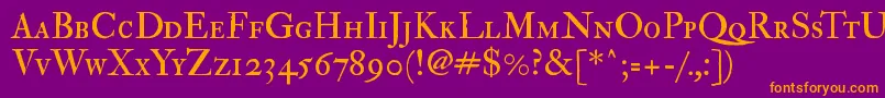 Imfedpsc28p Font – Orange Fonts on Purple Background