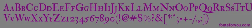 Imfedpsc28p Font – Purple Fonts on Gray Background