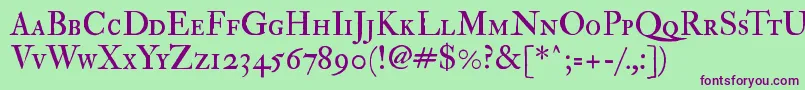 Imfedpsc28p Font – Purple Fonts on Green Background