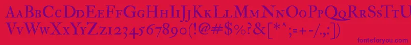 Imfedpsc28p Font – Purple Fonts on Red Background