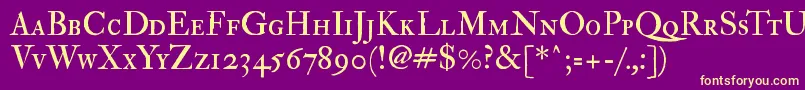 Imfedpsc28p Font – Yellow Fonts on Purple Background