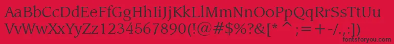 LeawoodBookBt Font – Black Fonts on Red Background