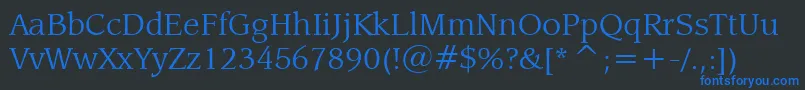 LeawoodBookBt Font – Blue Fonts on Black Background