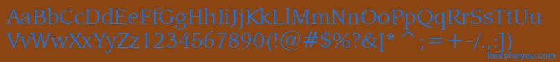 LeawoodBookBt Font – Blue Fonts on Brown Background