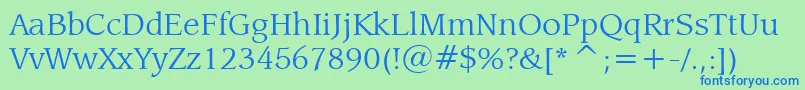 LeawoodBookBt Font – Blue Fonts on Green Background