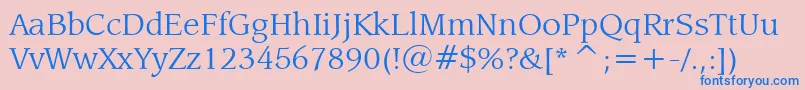 LeawoodBookBt Font – Blue Fonts on Pink Background