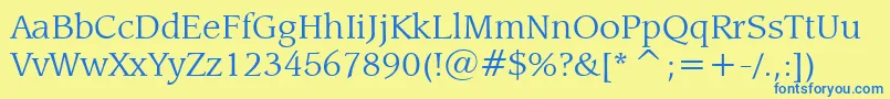LeawoodBookBt Font – Blue Fonts on Yellow Background
