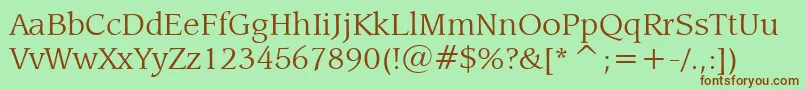 LeawoodBookBt-fontti – ruskeat fontit vihreällä taustalla