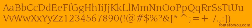 LeawoodBookBt Font – Brown Fonts on Orange Background