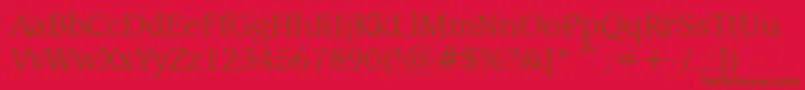LeawoodBookBt Font – Brown Fonts on Red Background