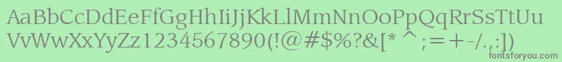 LeawoodBookBt Font – Gray Fonts on Green Background