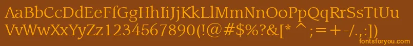 LeawoodBookBt Font – Orange Fonts on Brown Background