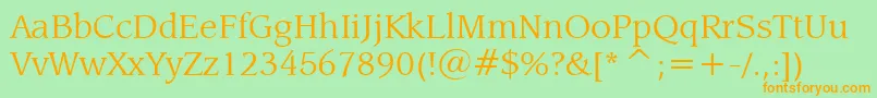 LeawoodBookBt Font – Orange Fonts on Green Background