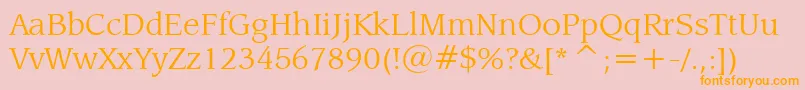 LeawoodBookBt Font – Orange Fonts on Pink Background