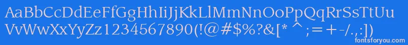 LeawoodBookBt Font – Pink Fonts on Blue Background