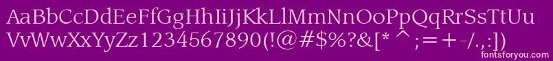 LeawoodBookBt Font – Pink Fonts on Purple Background