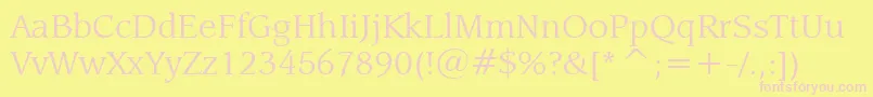 LeawoodBookBt Font – Pink Fonts on Yellow Background