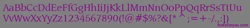 LeawoodBookBt Font – Purple Fonts on Gray Background