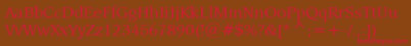 LeawoodBookBt Font – Red Fonts on Brown Background