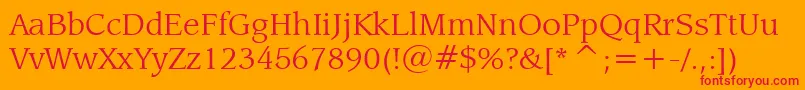 LeawoodBookBt Font – Red Fonts on Orange Background