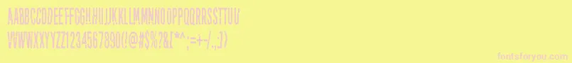 フォントPuoleltaToiselle – ピンクのフォント、黄色の背景