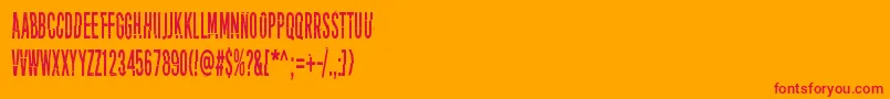 PuoleltaToiselle-Schriftart – Rote Schriften auf orangefarbenem Hintergrund