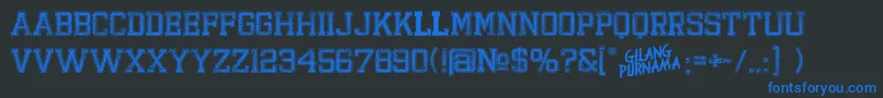 Weitere Informationen zur BandungHardcoreGp-Schriftart BandungHardcoreGp-Schriftart – Blaue Schriften auf schwarzem Hintergrund