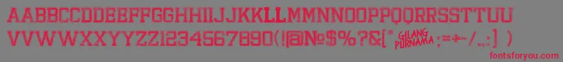 BandungHardcoreGp Font – Red Fonts on Gray Background