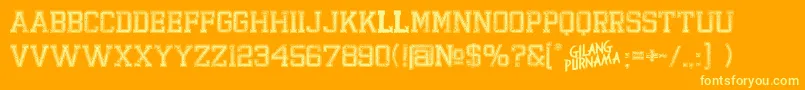 Шрифт BandungHardcoreGp – жёлтые шрифты на оранжевом фоне