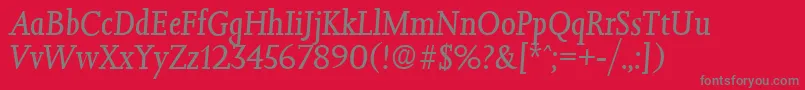 JessicaRegularita Font – Gray Fonts on Red Background