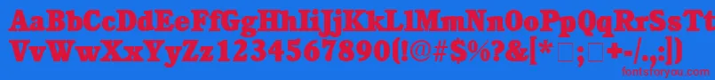 フォントChoreaDisplaySsiBlack – 赤い文字の青い背景
