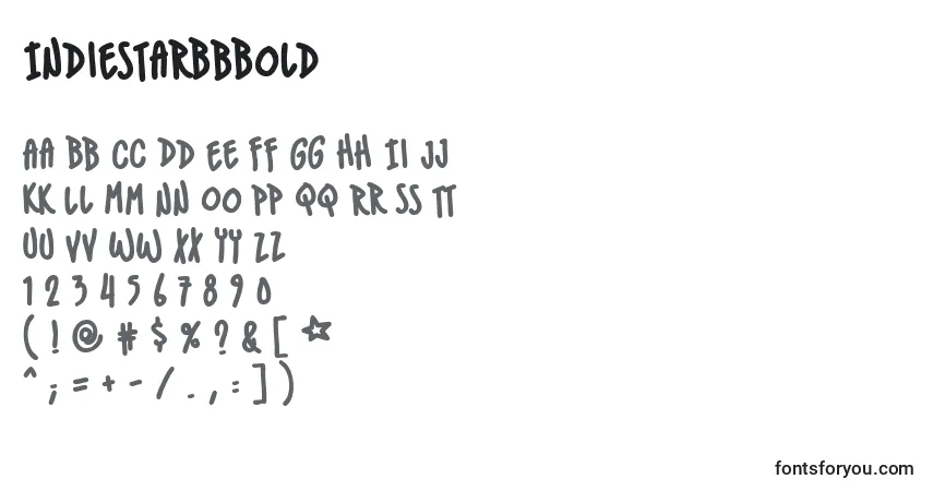 Шрифт IndiestarBbBold – алфавит, цифры, специальные символы
