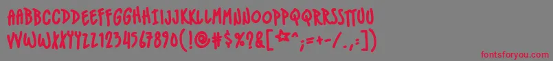 フォントIndiestarBbBold – 赤い文字の灰色の背景