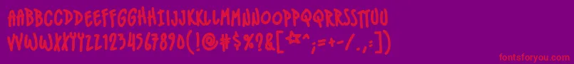 IndiestarBbBold Font – Red Fonts on Purple Background