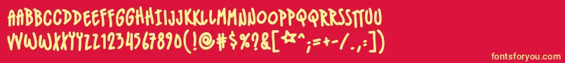 IndiestarBbBold Font – Yellow Fonts on Red Background